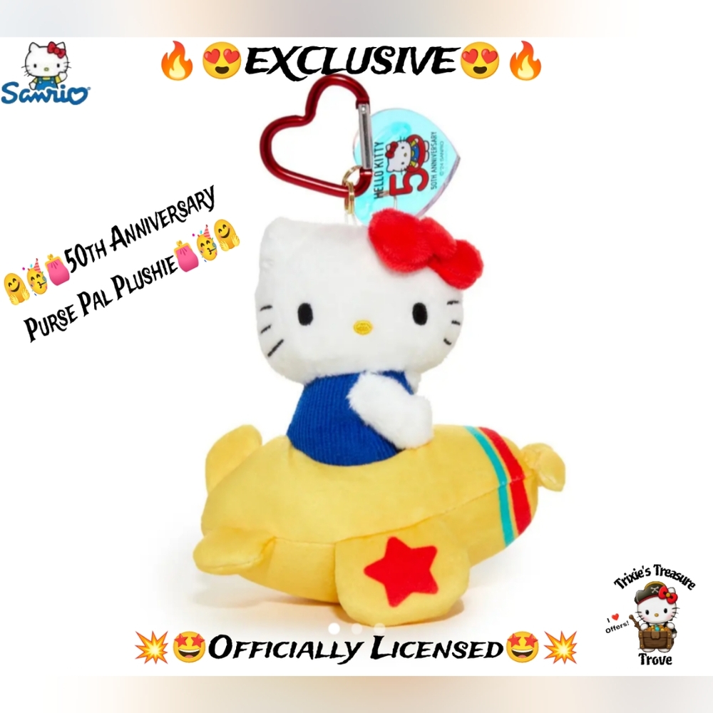 EXCLUSIVE - Hello Kitty Officially Licensed 50th Anniversary Purse Pal Plushie